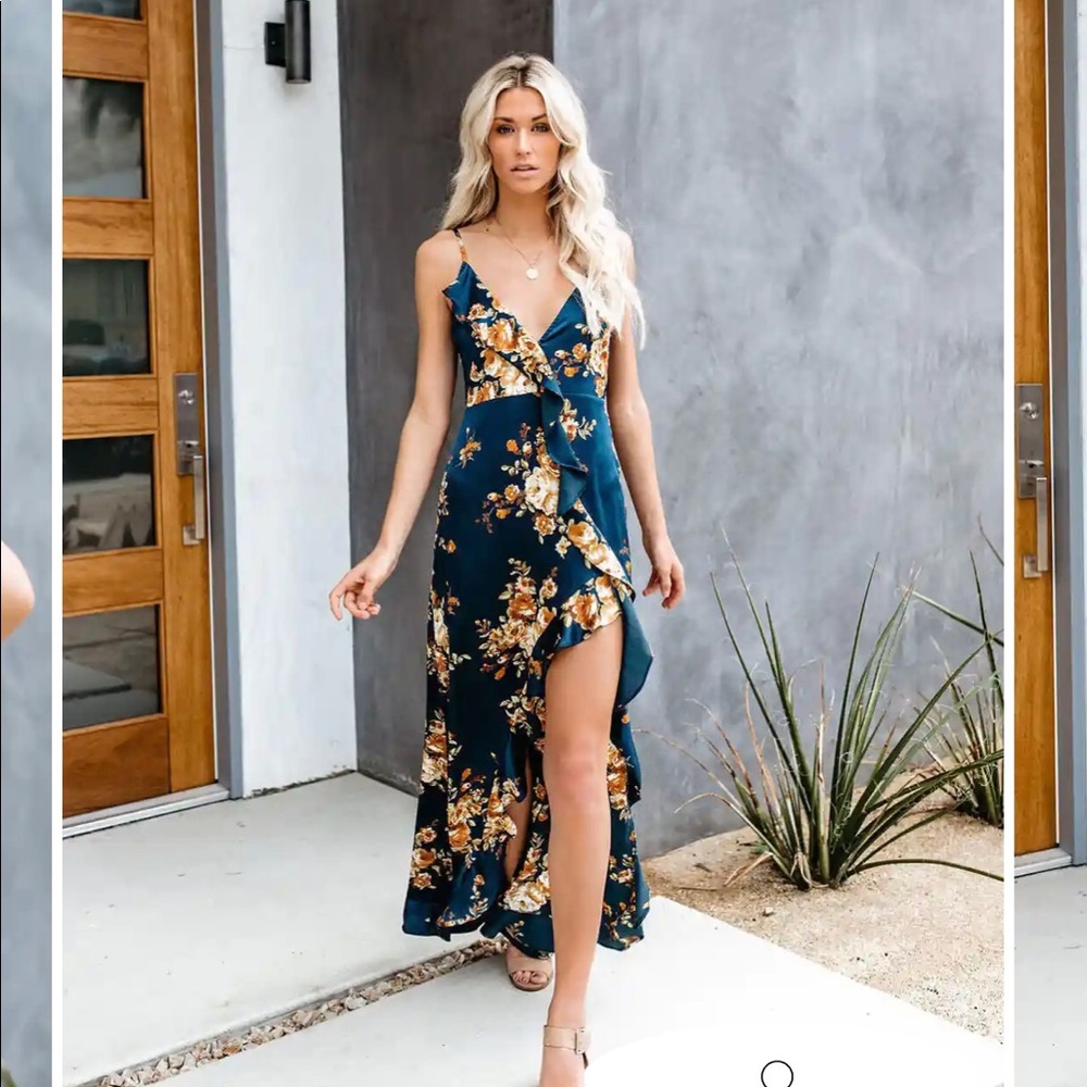 Vici satin floral dress